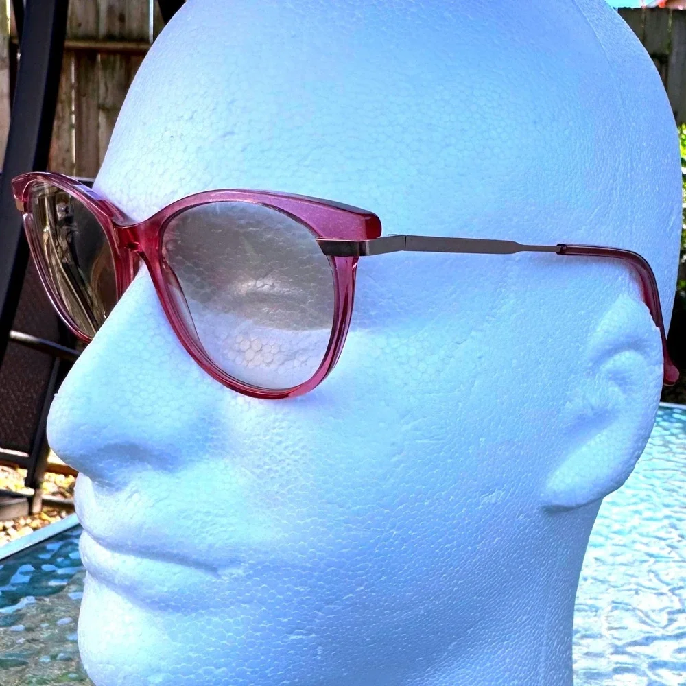 Kensie Pink Glitter Cat Eye Eyeglass Sunglass Frames Rose Gold Preppy Sparkle‎
